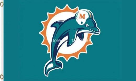 Miami Dolphins Logo Flag 3X5 Ft Polyester Banner USA 90x150cm by flagsjustdoit