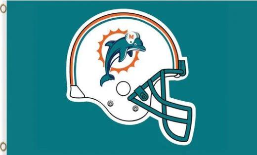 Miami Dolphins Logo US Flag 3X5 Ft Polyester Banner USA 90x150cm by flagsjustdoit
