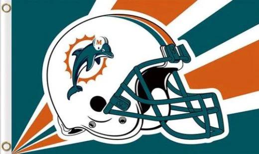 Miami Dolphins Logo US Sport Flag 3X5 Ft Polyester Banner USA 90x150cm by flagsjustdoit