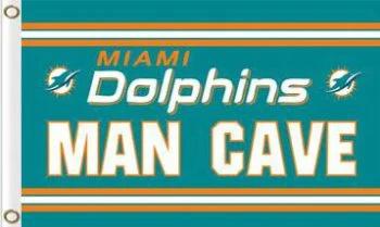 Miami Dolphins Man Cave US Flag 3X5 Ft Polyester Banner USA 90x150cm by flagsjustdoit