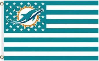 Miami Dolphins Star and Stripes US Flag 3X5 Ft Polyester Banner USA 90x150cm by flagsjustdoit