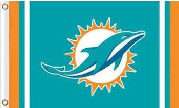 Miami Dolphins Team Sport Flag 3X5 Ft Polyester Banner USA 90x150cm by flagsjustdoit
