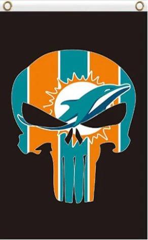 Miami Dolphins Vertical Flag 3X5 Ft Polyester Banner USA 90x150cm by flagsjustdoit