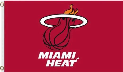 Miami Heat Club Red Flag 3X5Ft Polyester Banner USA Digital Print by flagsjustdoit