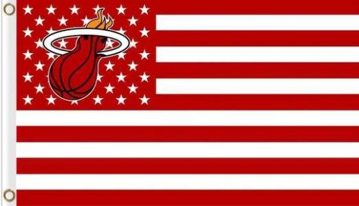 Miami Heat Star Red Flag 3X5Ft Polyester Banner USA Digital Print by flagsjustdoit