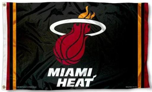 Miami Heat Team Black Flag 3X5Ft Polyester Banner USA Digital Print by flagsjustdoit