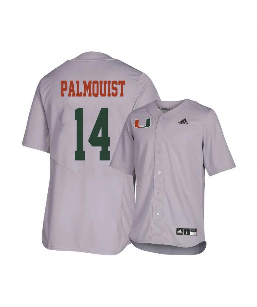 Miami Hurricanes 14 Carson Palmquist Gray College Baseball Jersey by My Store