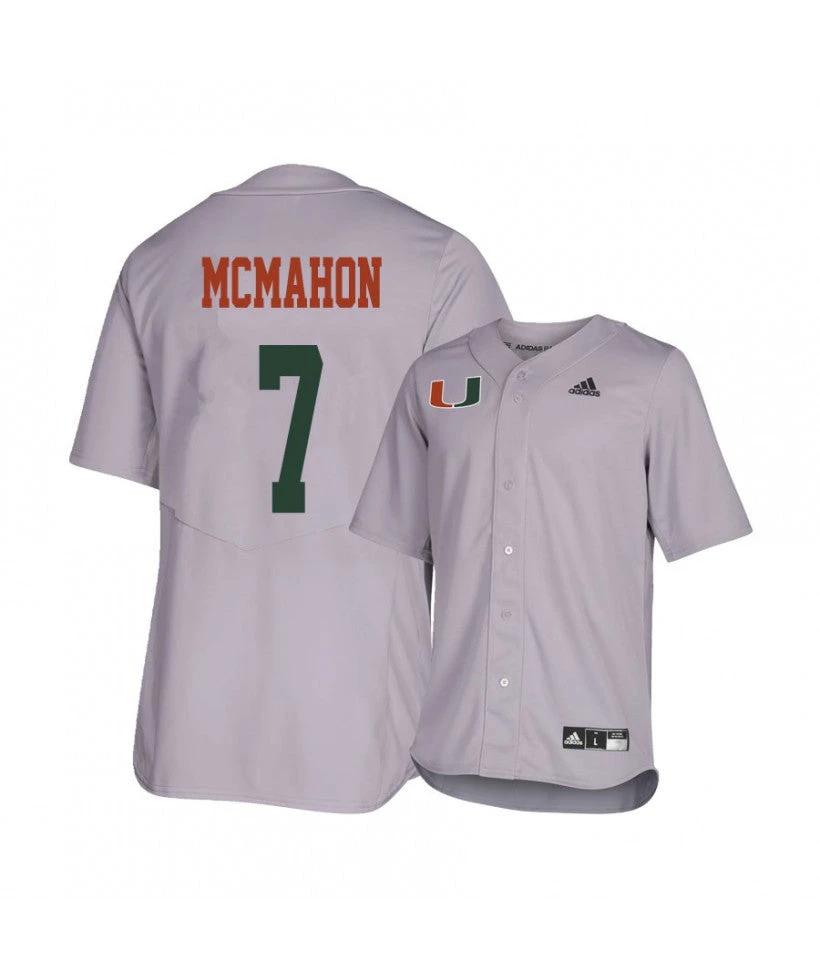 Miami Hurricanes 7 Chris Mcmahon Gray College Baseball Jersey by My Store