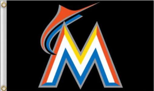 Miami Marlins Black US flag 3X5Ft Banner USA Polyester with Brass Grommets by flagsjustdoit