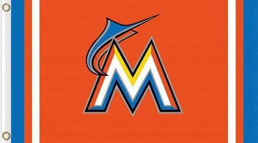 Miami Marlins Custom flag 3X5Ft Banner USA Polyester with Brass Grommets by flagsjustdoit