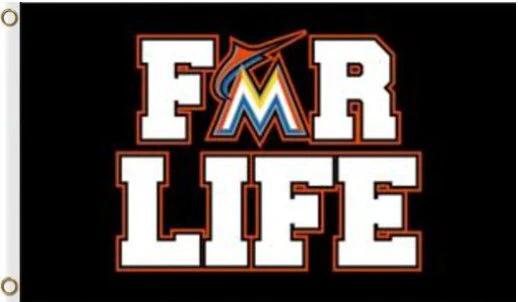 Miami Marlins For Life flag 3X5Ft Banner USA Polyester with Brass Grommets by flagsjustdoit