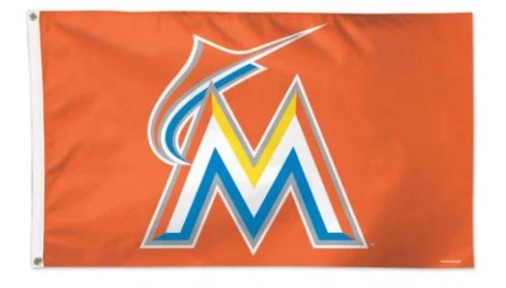 Miami Marlins Orange flag 3X5Ft Banner USA Polyester with Brass Grommets by flagsjustdoit