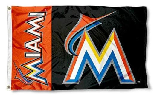 Miami Marlins Sport flag 3X5Ft Banner USA Polyester with Brass Grommets by flagsjustdoit