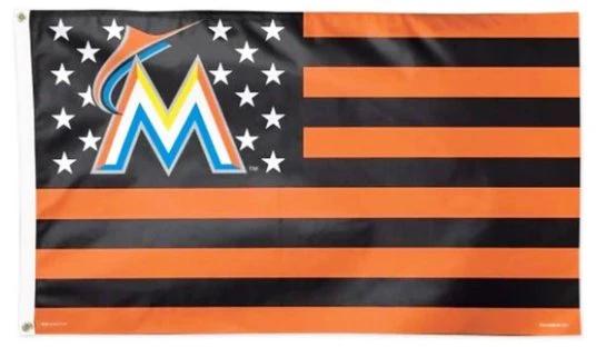 Miami Marlins Star and Stripes US flag 3X5Ft Banner USA Polyester with Brass Grommets by flagsjustdoit