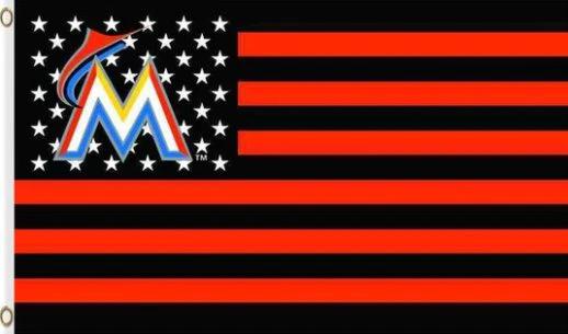 Miami Marlins Star flag 3X5Ft Banner USA Polyester with Brass Grommets by flagsjustdoit