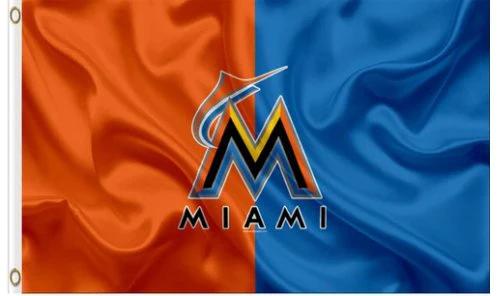 Miami Marlins Two Color flag 3X5Ft Banner USA Polyester with Brass Grommets by flagsjustdoit