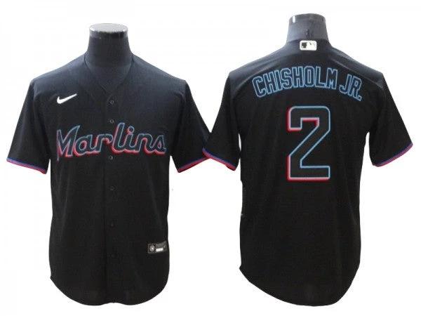 Miami Marlins #2 Jazz Chisholm Jr. Black Alternate Cool Base Jersey by My Store