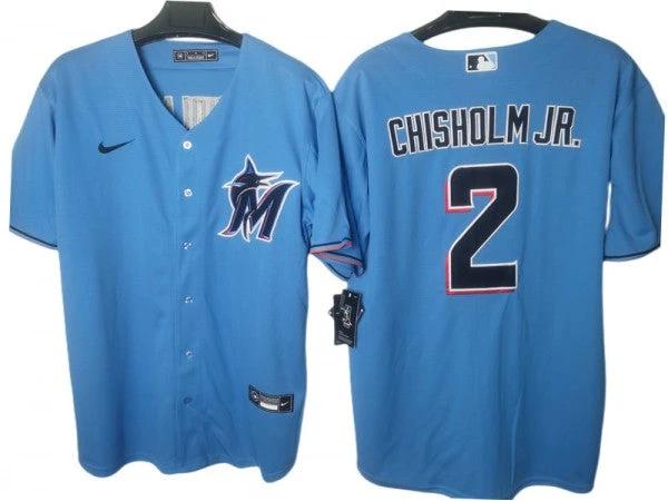 Miami Marlins #2 Jazz Chisholm Jr. Light Blue Alternate Cool Base Jersey by My Store