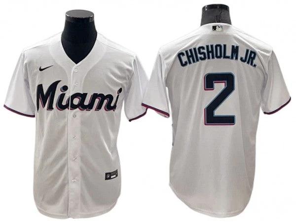 Miami Marlins #2 Jazz Chisholm Jr. White Home Cool Base Jersey by My Store