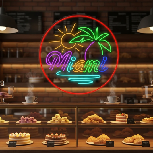 "Miami Beach Bar" LED Neon Sign by Neonchics Signs