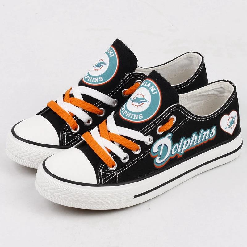 Miami Dolphins Low Top Canvas Sport Sneakers Shoes For Men Women Fans by Crocs