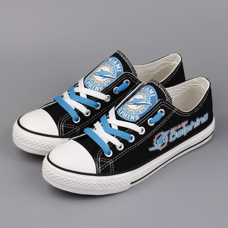 Miami Dolphins Low Top Canvas Sport Sneakers Shoes For Men Women Fans by Crocs