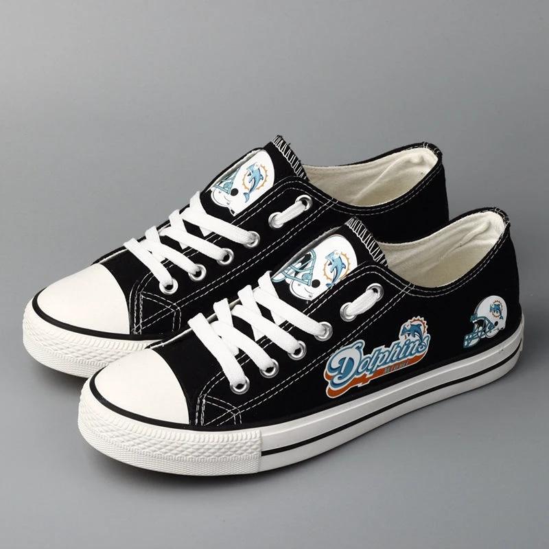 Miami Dolphins Low Top Canvas Sport Sneakers Shoes For Men Women Fans by Crocs