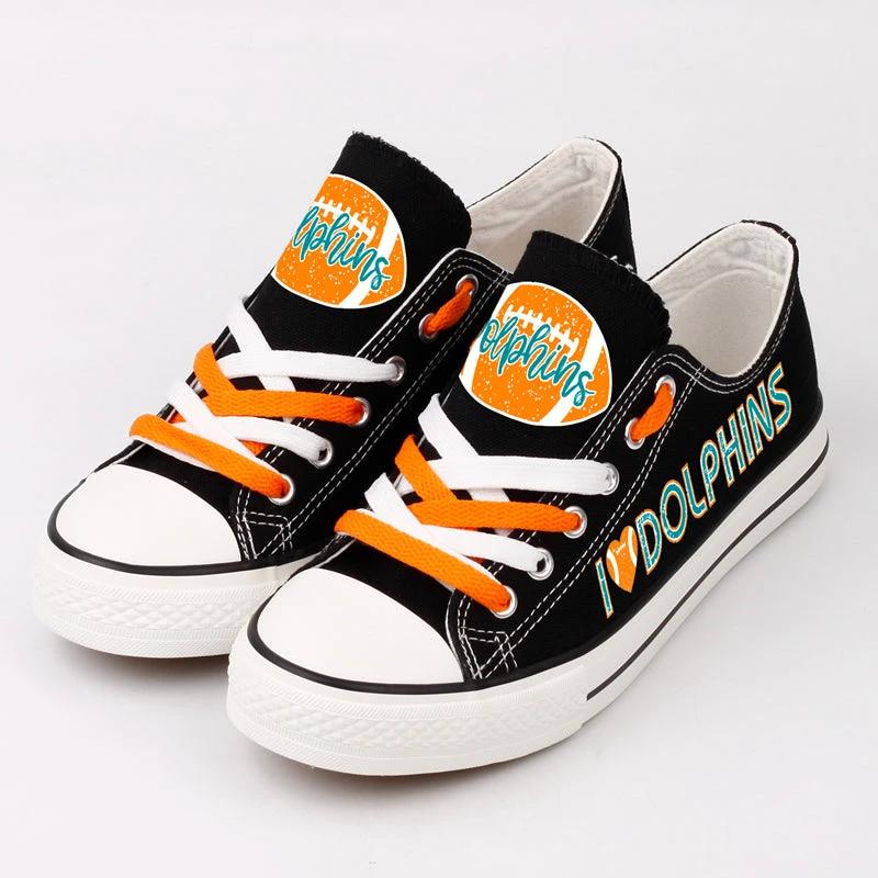 Miami Dolphins Low Top Canvas Sport Sneakers Shoes For Men Women Fans by Crocs