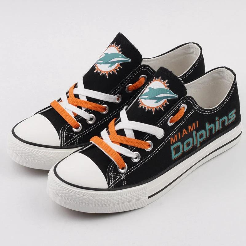 Miami Dolphins Low Top Canvas Sport Sneakers Shoes For Men Women Fans by Crocs
