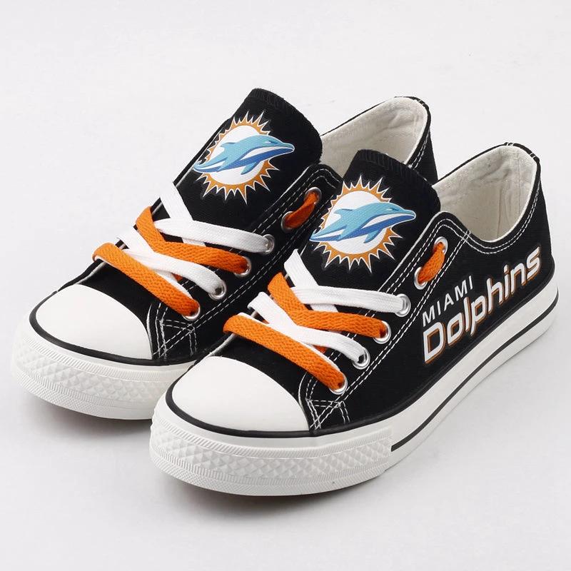 Miami Dolphins Low Top Canvas Sport Sneakers Shoes For Men Women Fans by Crocs