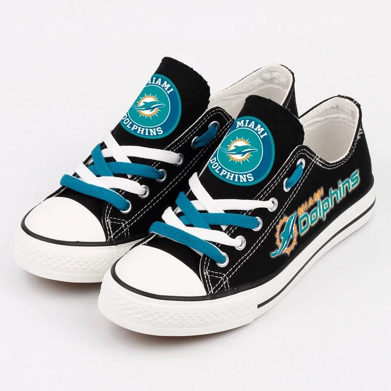 Miami Dolphins Low Top Canvas Sport Sneakers Shoes For Men Women Fans by Crocs