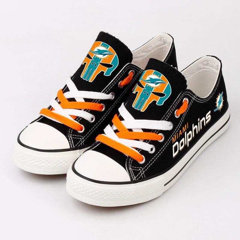 Miami Dolphins Low Top Canvas Sport Sneakers Shoes For Men Women Fans by Crocs