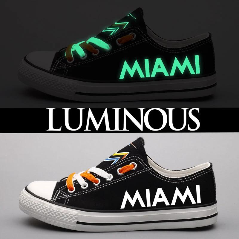 Miami Marlins Limited Print Low Top Canvas Shoes Sport Sneakers For Men Women Fans by Crocs