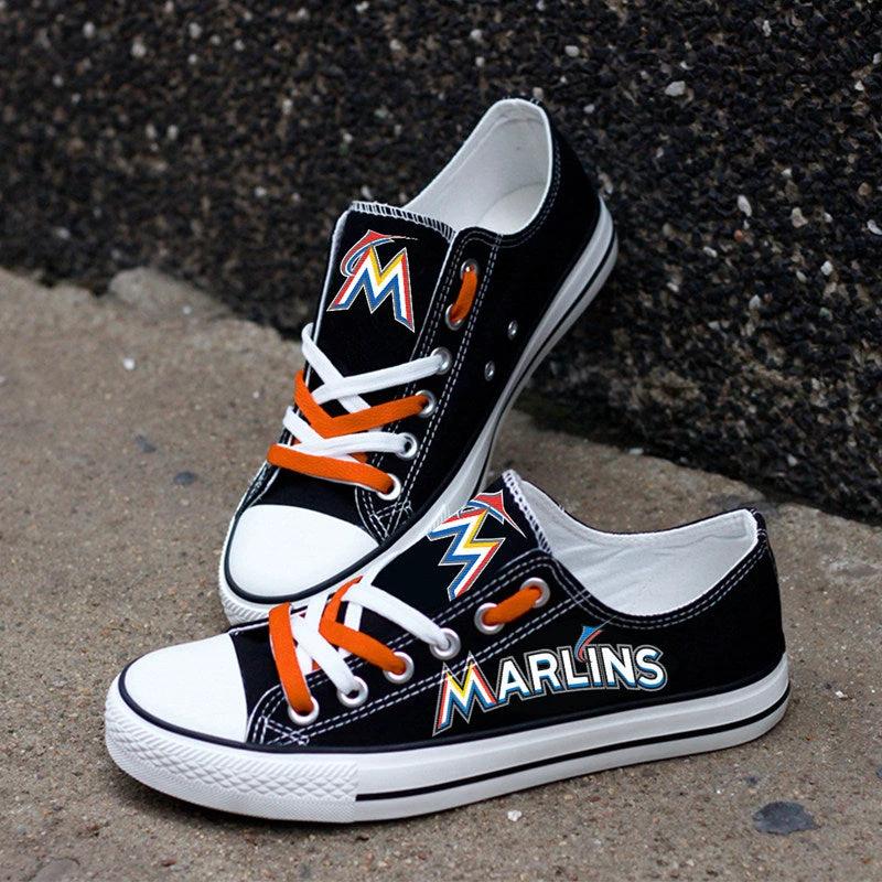 Miami Marlins Limited Print Low Top Canvas Shoes Sport Sneakers For Men Women Fans by Crocs