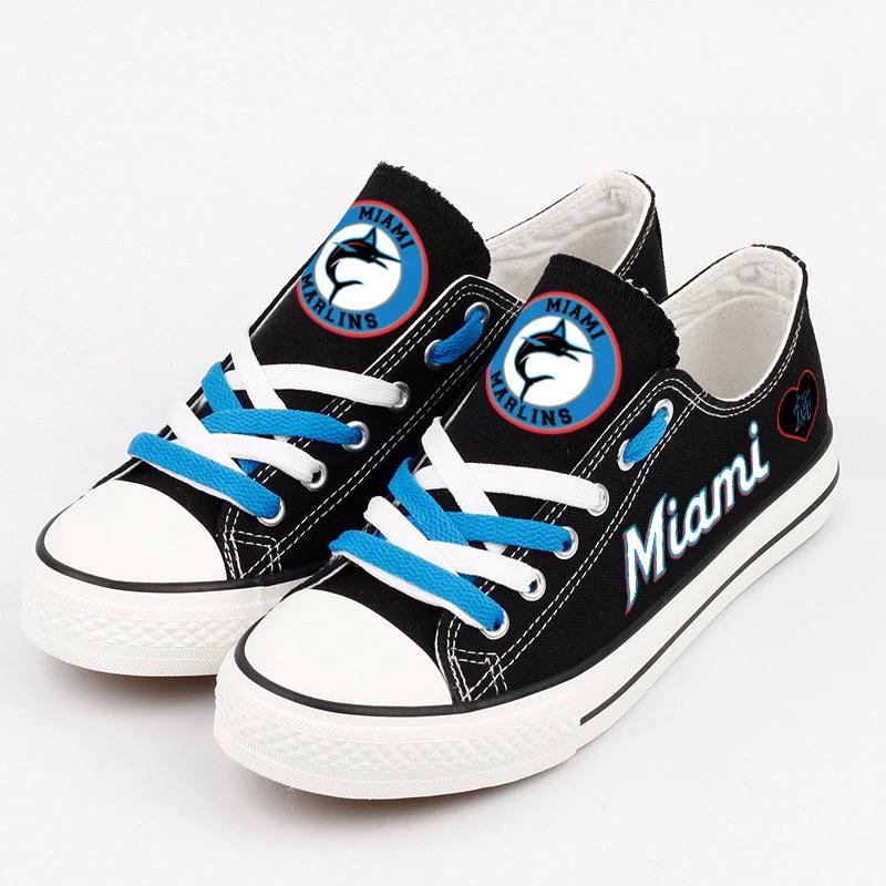 Miami Marlins Limited Print Low Top Canvas Shoes Sport Sneakers For Men Women Fans by Crocs