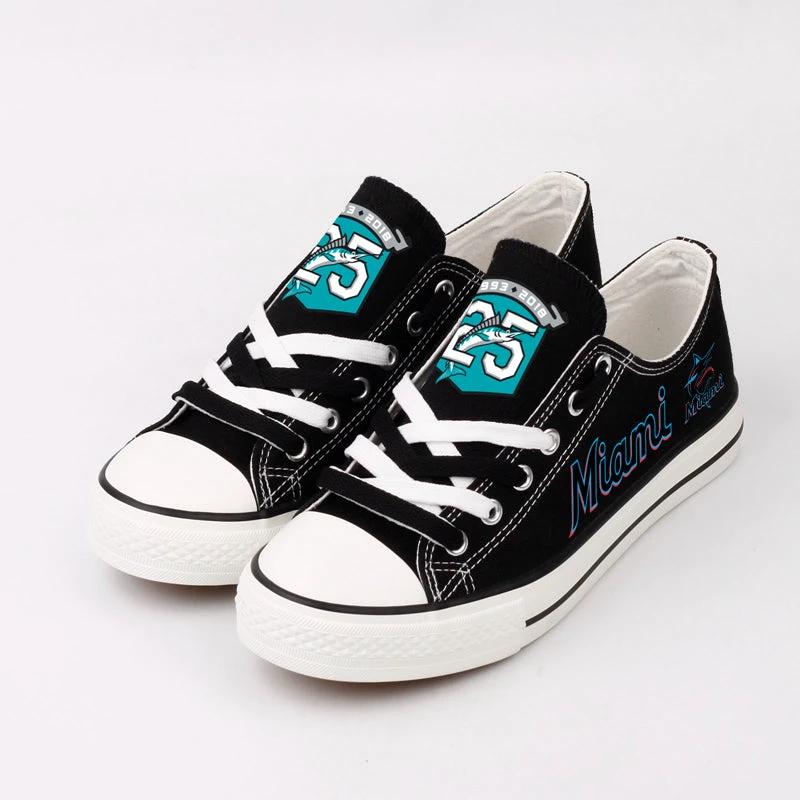 Miami Marlins Limited Print Low Top Canvas Shoes Sport Sneakers For Men Women Fans by Crocs