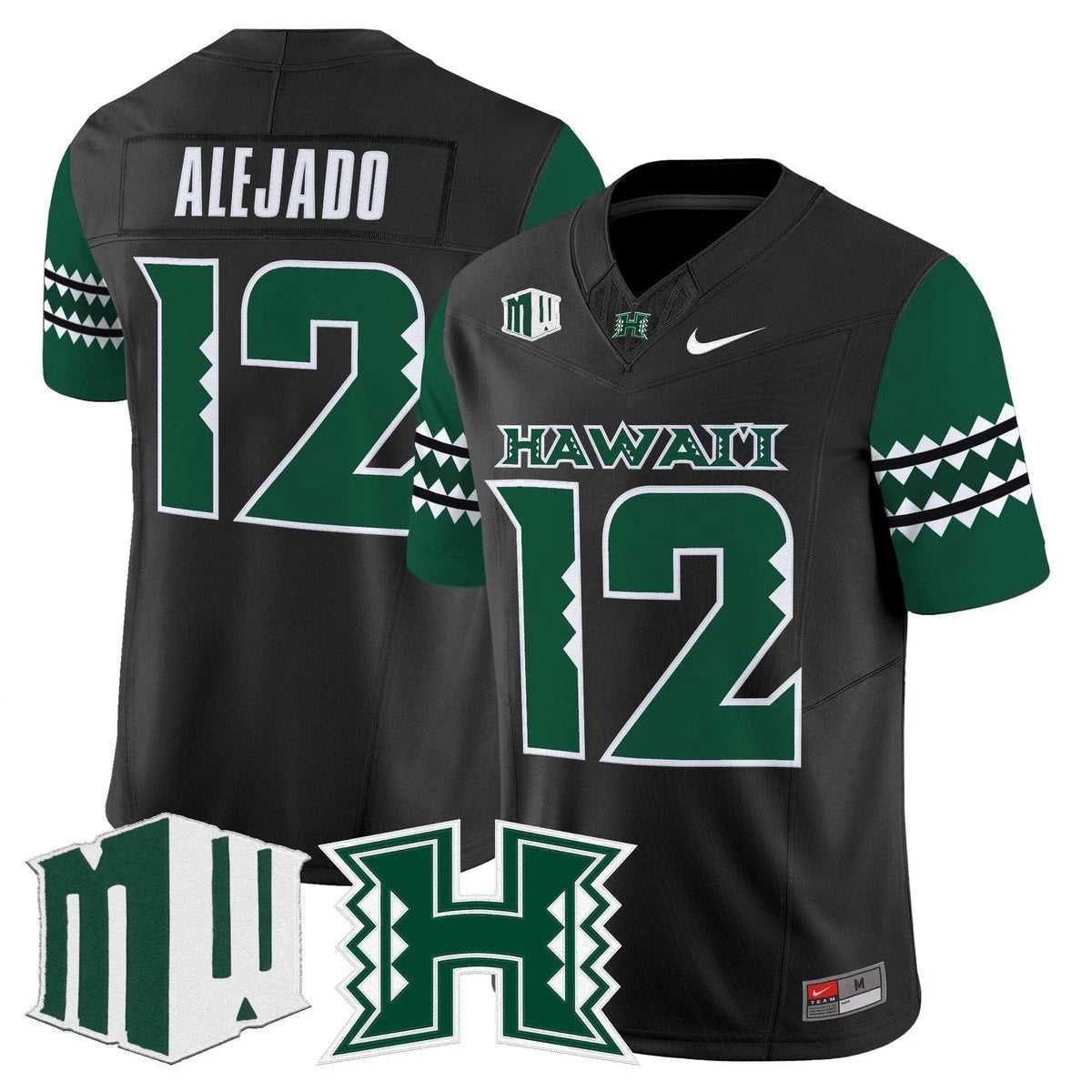 Micah Alejado Jersey #12 Hawai'i Rainbow Warriors 2025 Vapor Stitched Black by My Store NCAA Football Jerseys