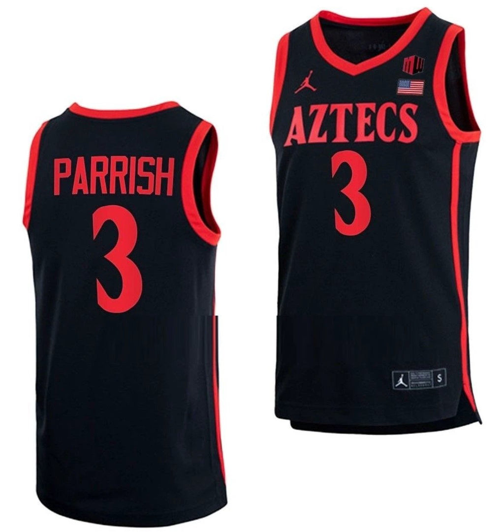Micah Parrish Jersey San Diego State Aztecs College Basketball Black #3 by My store basketball