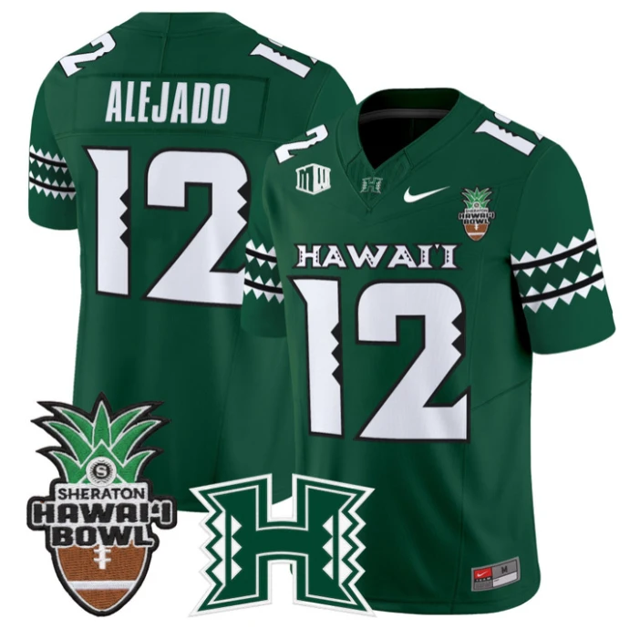 Micah Alejado Jersey #12 Hawai'i Rainbow 2025 Hawai'i Bowl Stitched by My Store NCAA Football Jerseys