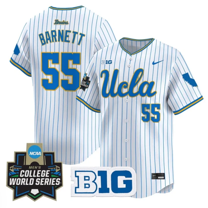 Michael Barnett Jersey #55 UCLA Bruins 2025 World Series Stitched Pinstripe by My Store