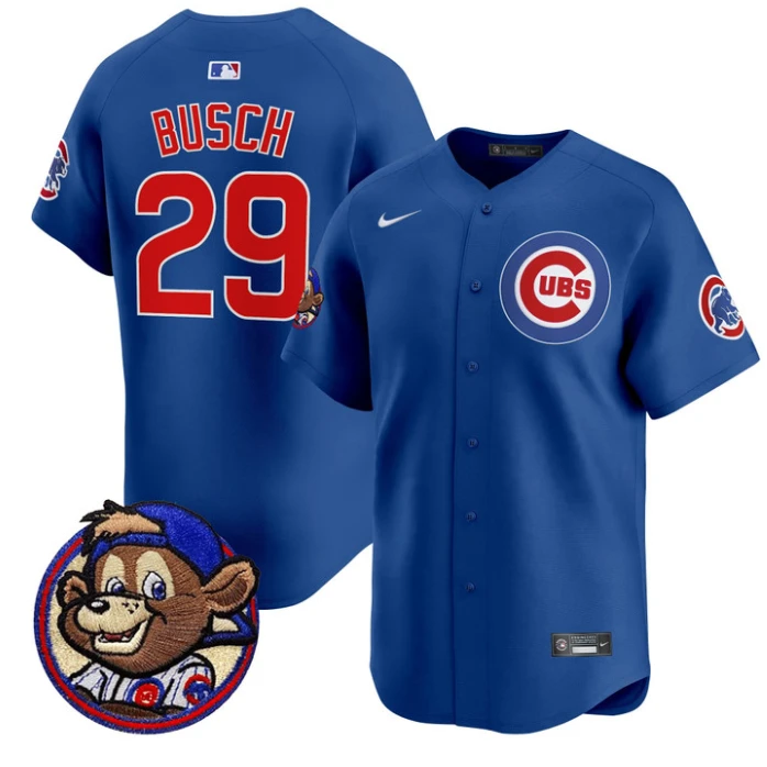 Michael Busch Jersey #29 Chicago Cubs Clark Patch Vapor Premier Limited Stitched Royal by My Store