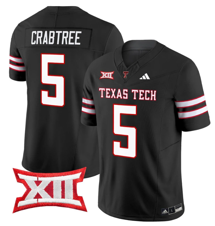 Michael Crabtree Jersey #5 Texas Tech Red Raiders Vapor Limited Football Black by My Store