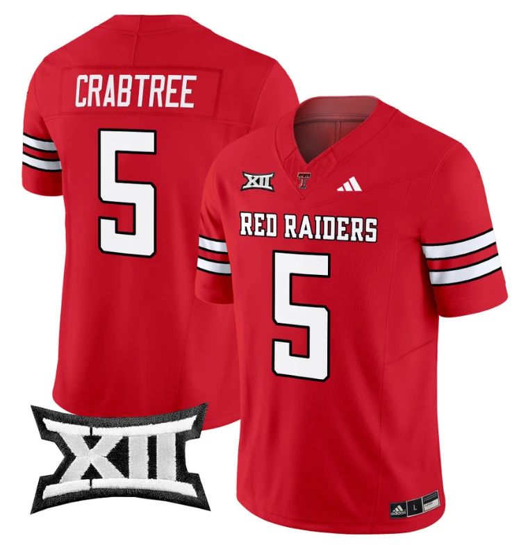 Michael Crabtree Jersey #5 Texas Tech Red Raiders Vapor Limited Football Red by My Store