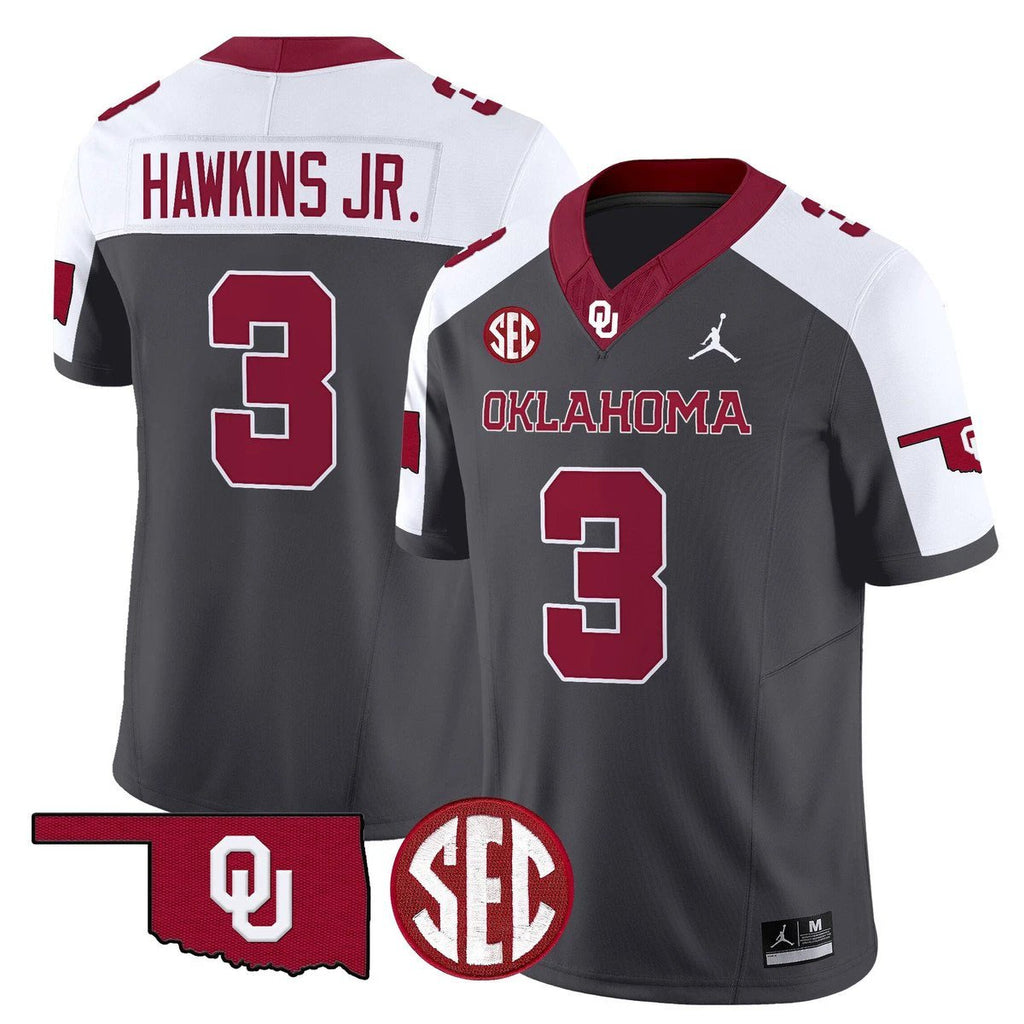 Michael Hawkins Jr Jersey #3 Oklahoma Sooners 2025 Limited Stitched Special by My Store NCAA Football Jerseys