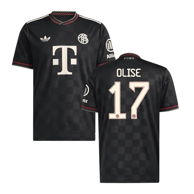 Michael Olise #17 Bayern Munich 2025-26 Third Men Jersey – Black by Soccer Jersey