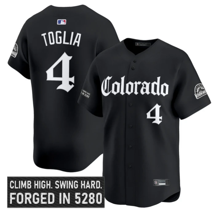 Michael Toglia Jersey #4 Colorado Rockies Gothic Mile High Shadows Edition Black by My Store