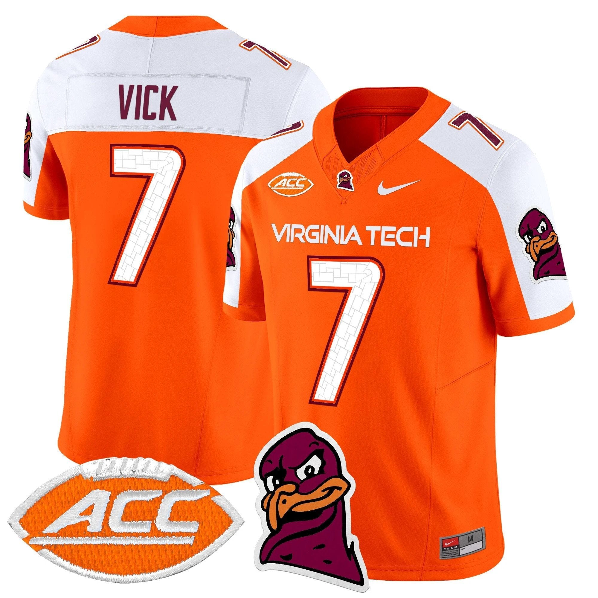 Michael Vick Jersey #7 Virginia Tech Hokies 2025 Stitched Orange Alternate by NCAA Football Jersey