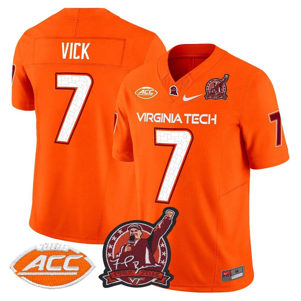 Michael Vick Jersey #7 Virginia Tech Hokies Coach Frank Beamer 2025 Orange by My Store