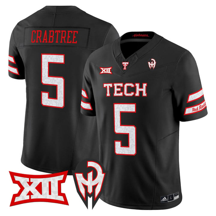 Michael Crabtree Jersey #5 Texas Tech Red Raiders Too Cold Vapor Stitched by My Store NCAA Football Jerseys