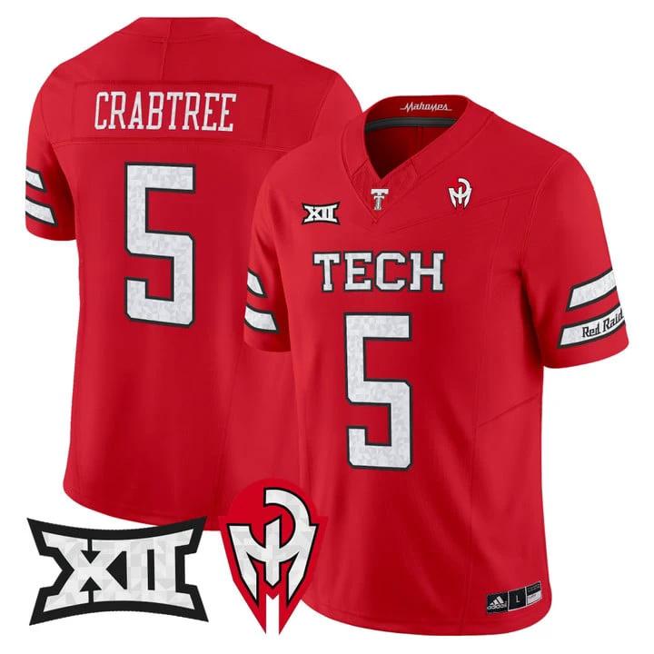 Michael Crabtree Jersey #5 Texas Tech Red Raiders Too Cold Vapor Stitched by My Store NCAA Football Jerseys